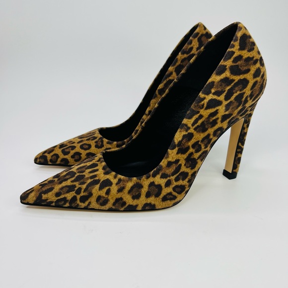 NWOT Good American Leopard Print Suede Leather Pump size 4 - Picture 9 of 15